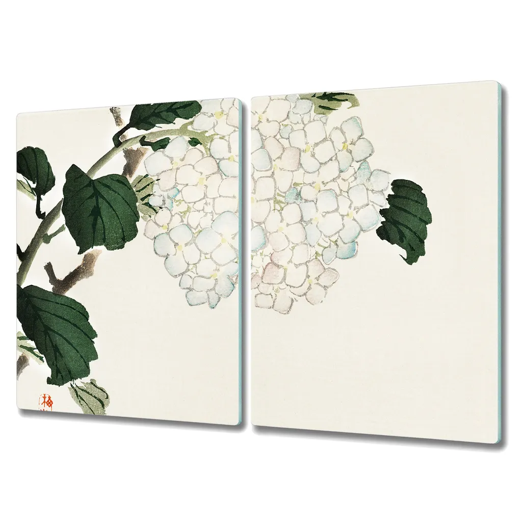 Coloray Kochplattenabdeckung Herdabdeckplatte 2x40x52 cm Hackbrett Schneidebrett Küchenbrett - Blätter Zweige